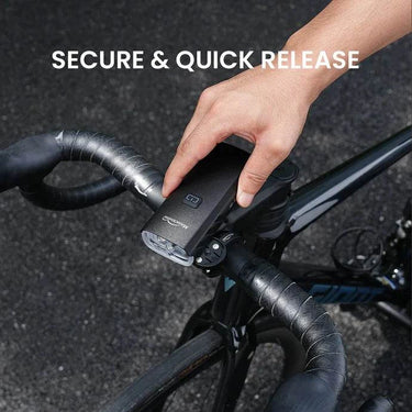 Magicshine Ray 3000 high-output endurance bike light mounted on bicycle handlebars