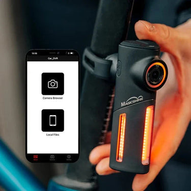 Magicshine Seemee DV Camera taillight showing dual use for bike safety