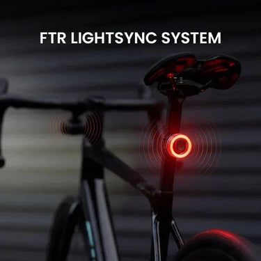 Magicshine Vivee 50 Halo Smart Taillight on bicycle seat post glowing red