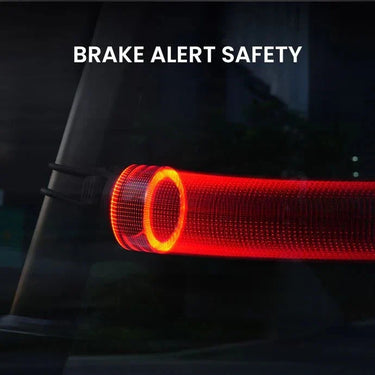 Magicshine Vivee 50 Halo smart bike taillight glowing red at night