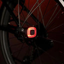 Magicshine MJ-6563 Taillight back mount installed on Brompton folding bike rear rack for secure light attachment