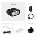 Magicshine HORI 1300 dual mounted bike light on handlebars and helmet