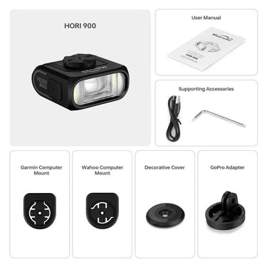 Magicshine HORI 900 dual mounted bike light on a bicycle handlebar