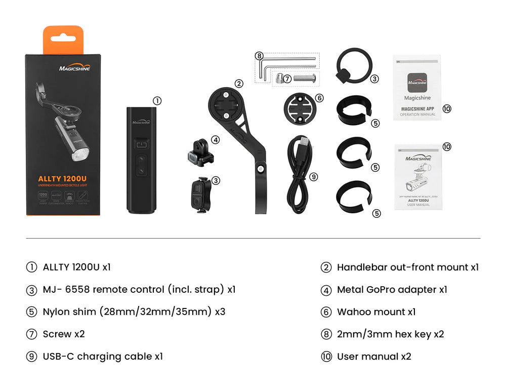 Éclairage de vélo à montage inférieur Magicshine ALLTY 1200U