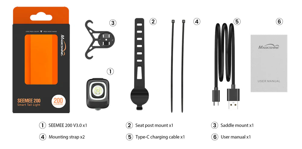 Feu arrière de vélo Magicshine SEEMEE 200 V3.0