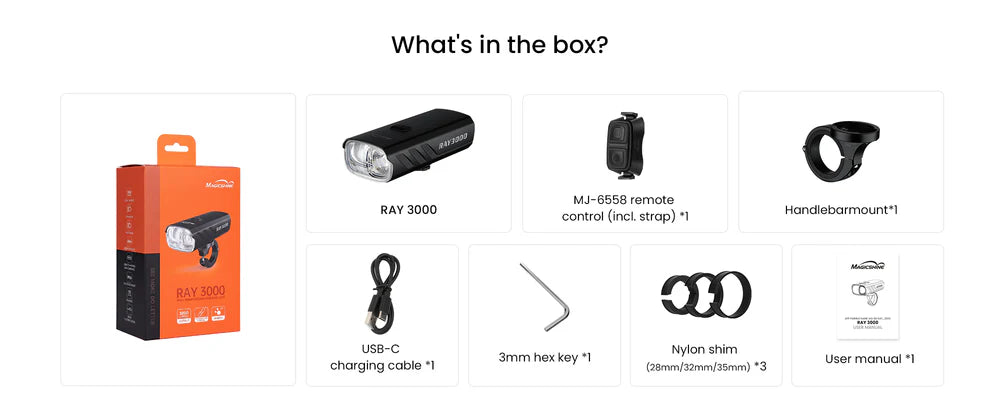 Magicshine Ray 3000 High-Output Endurance Bike Light